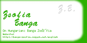 zsofia banga business card